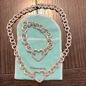 Tiffany heart bracelet and necklace set